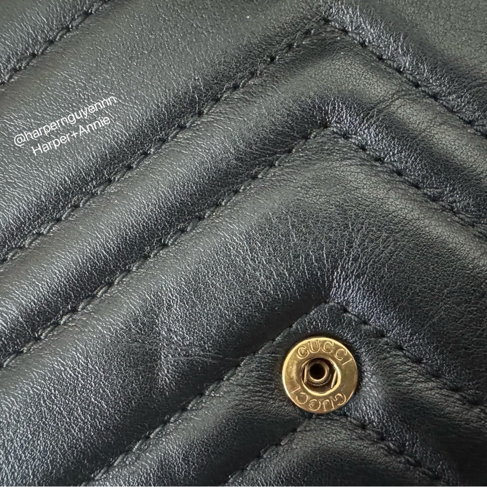 Authentic Gucci- GG Marmont Matelasse Leather Super Mini Bag - Picture 6 of 9